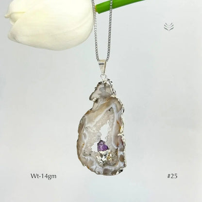 Geode With Pinned Amethyst Pendant  Jewellery