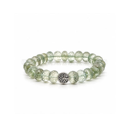 RA Prosperity Diamond Cut Green Amethyst Bracelet  Crystal Bracelet