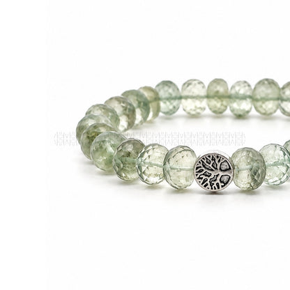 RA Prosperity Diamond Cut Green Amethyst Bracelet  Crystal Bracelet