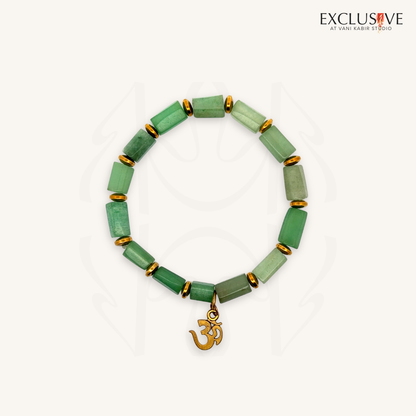 Green Aventurine Om Bracelet  Crystal Bracelet