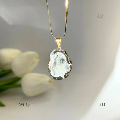 Half Geode Pendant Gold Plated  Jewellery