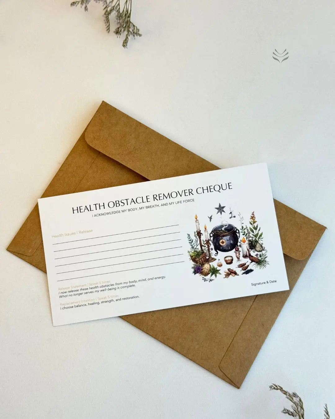 Health Obstacle Remover Cheque 