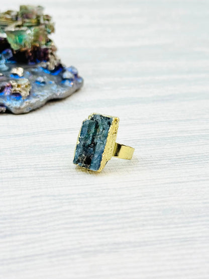 Balance All Chakra's Raw Blue Kyanite Ring
