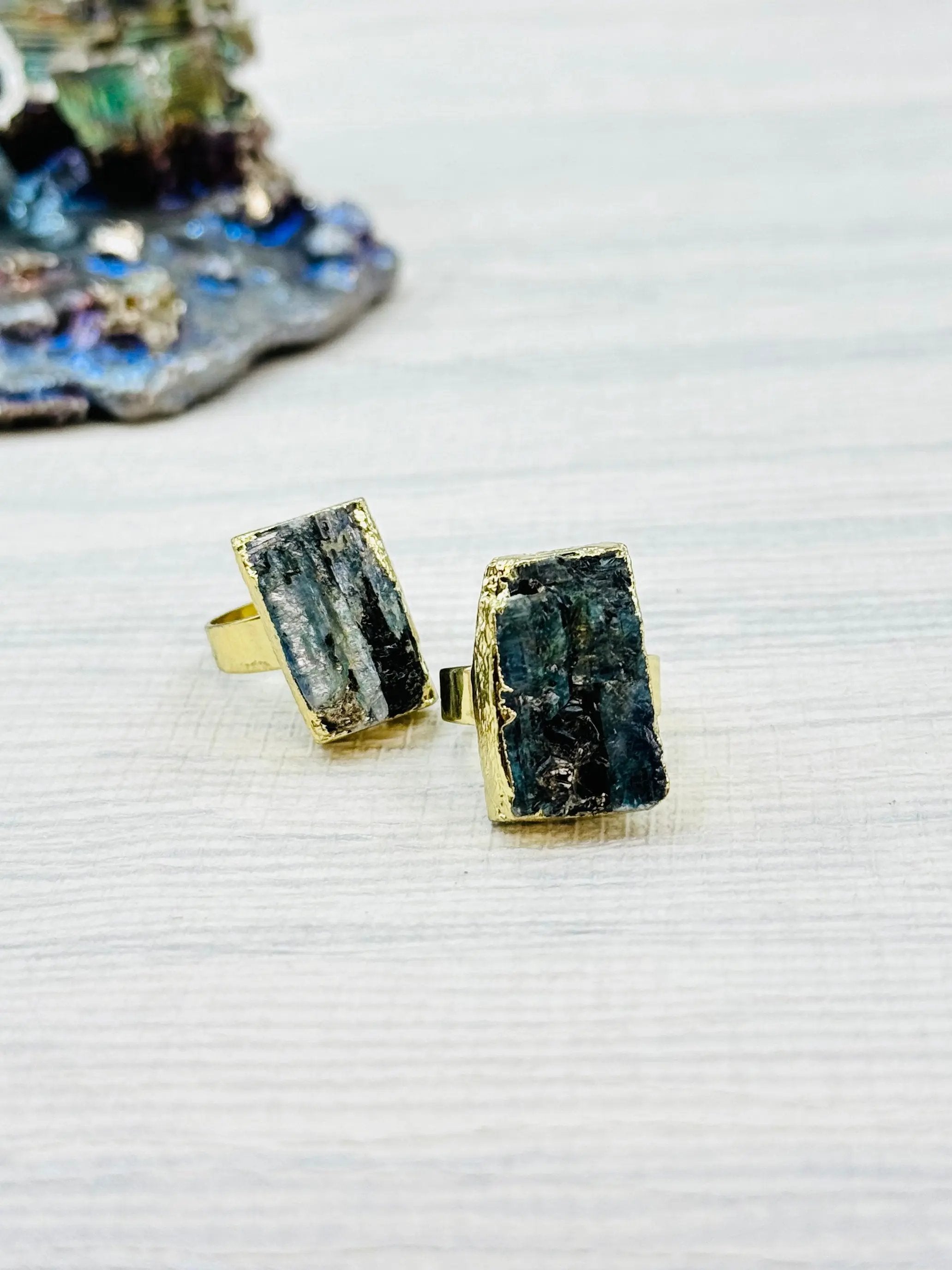 Balance All Chakra's Raw Blue Kyanite Ring