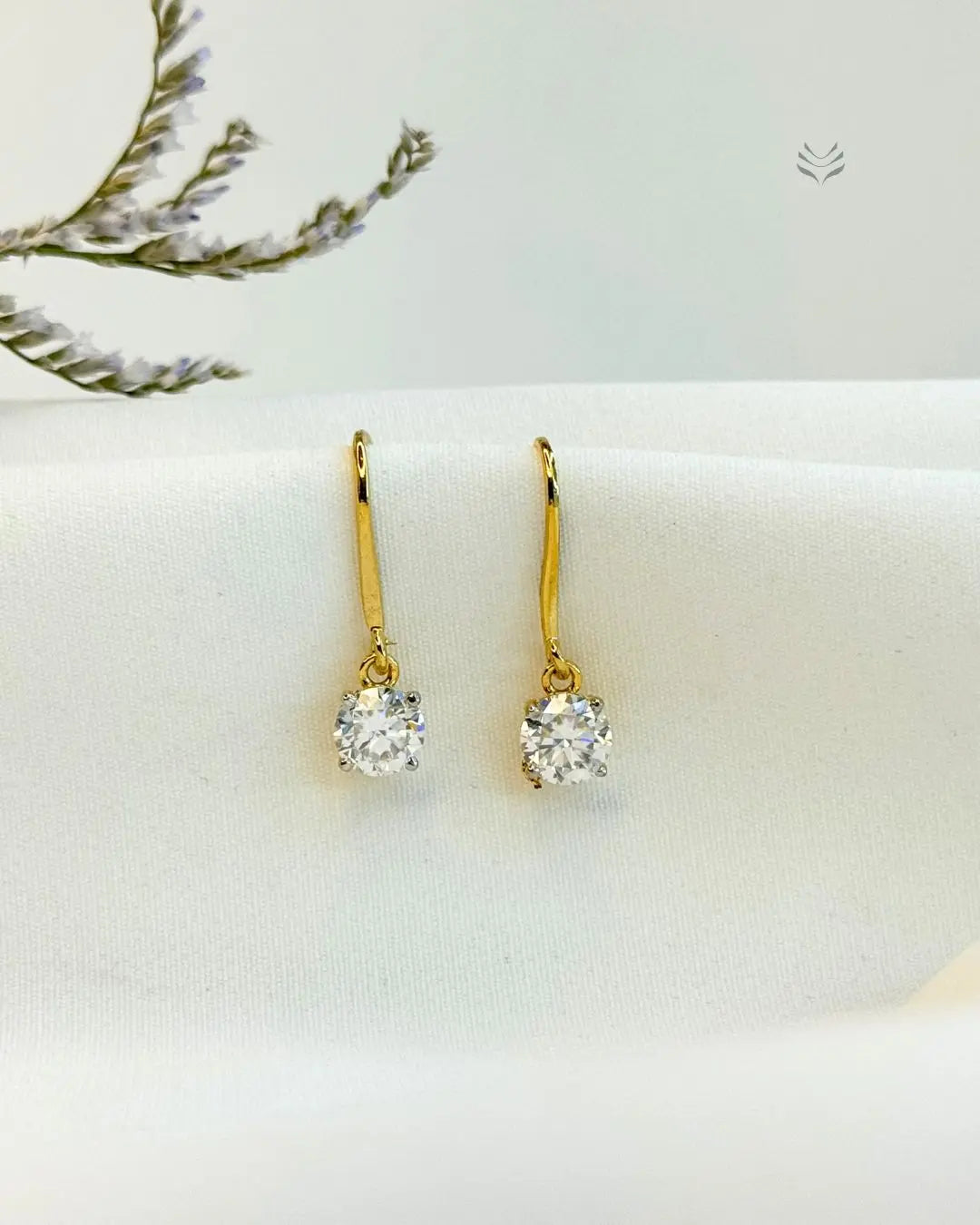 Iris Round Silver Gold-plated Loop Earrings 