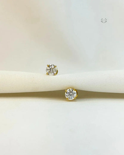 Iris Round Silver Gold-plated Screw Back Earrings 