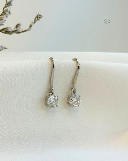 Iris Round Silver Loop Earrings 