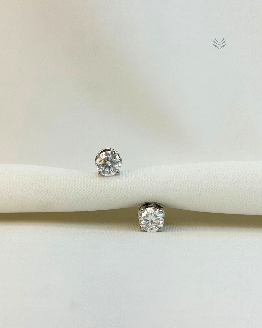 Iris Round Silver Screw Back Earrings 