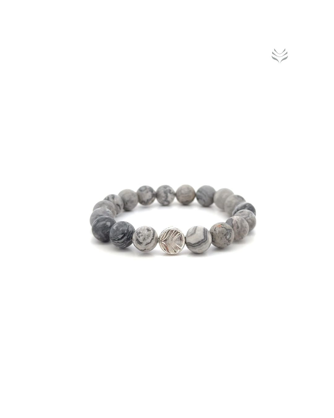 Map your Life-Grey Map Jasper  Bracelet 