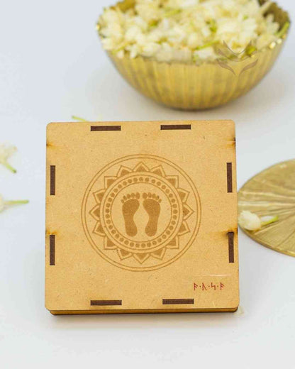 Wooden box with Lakshmi Charan design