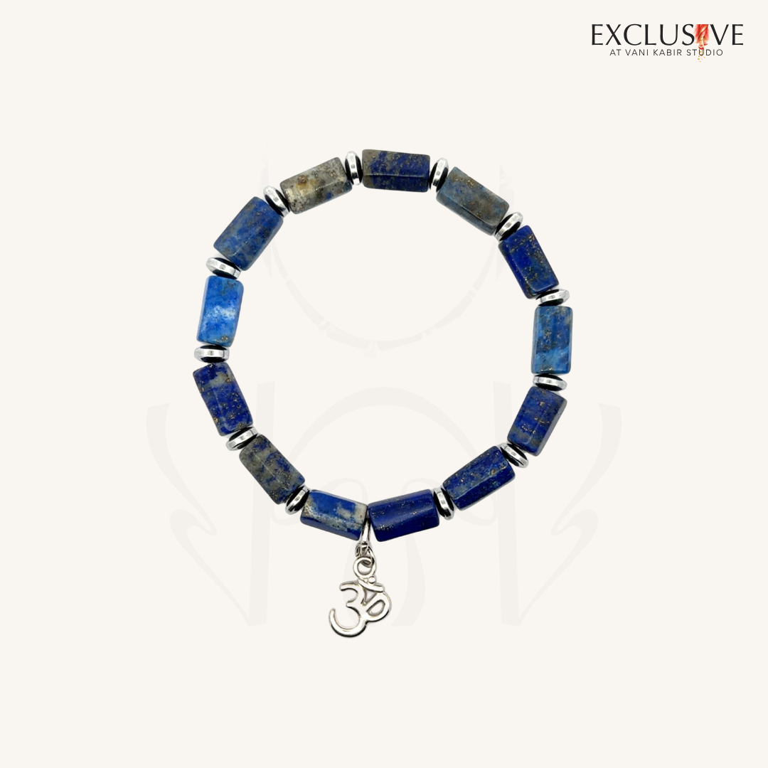 Lapis Lazuli Om Bracelet  Crystal Bracelet