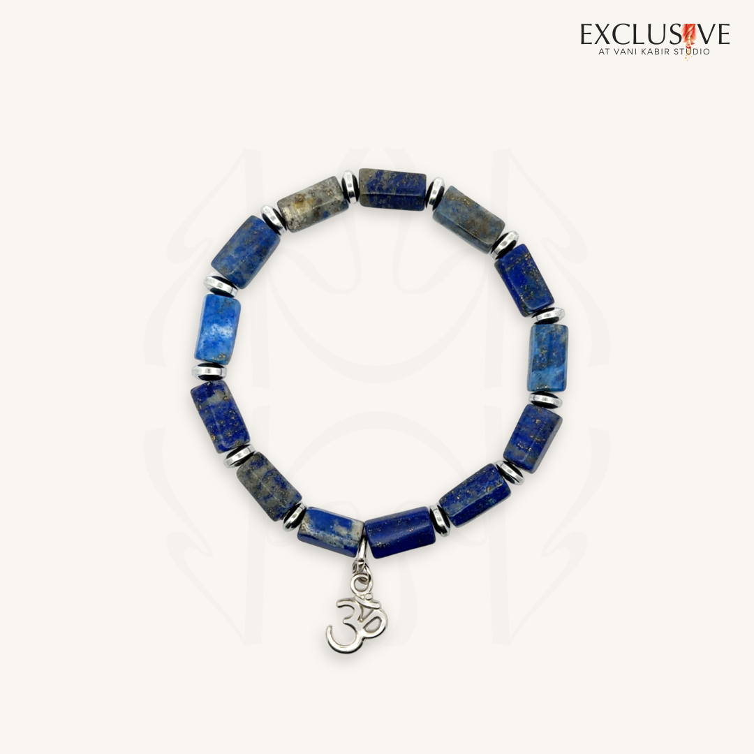Lapis Lazuli Om Bracelet  Crystal Bracelet