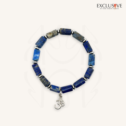 Lapis Lazuli Om Bracelet  Crystal Bracelet
