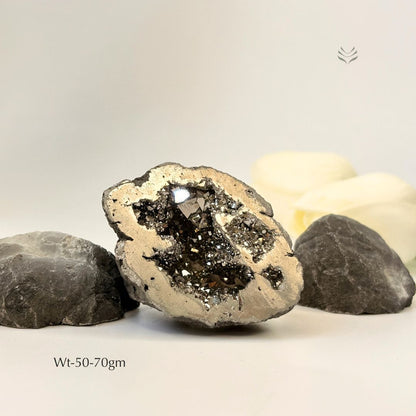 Silver Pyrite Geode for Relationships & Commitment