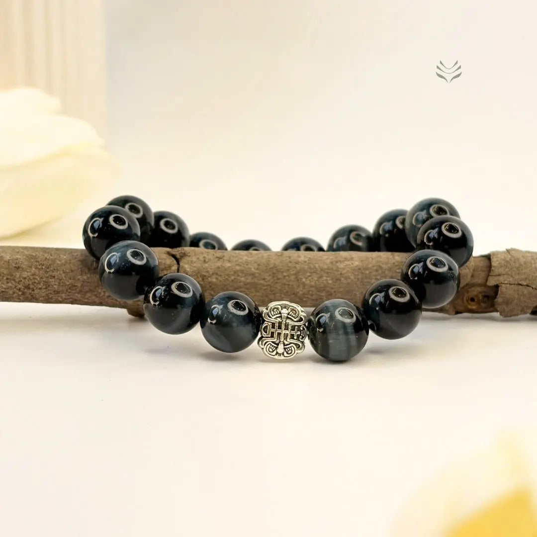 Leap Of Faith Blue Tigers Eye Bracelet  Crystal Bracelet