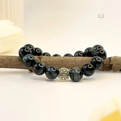 Leap Of Faith Blue Tigers Eye Bracelet  Crystal Bracelet