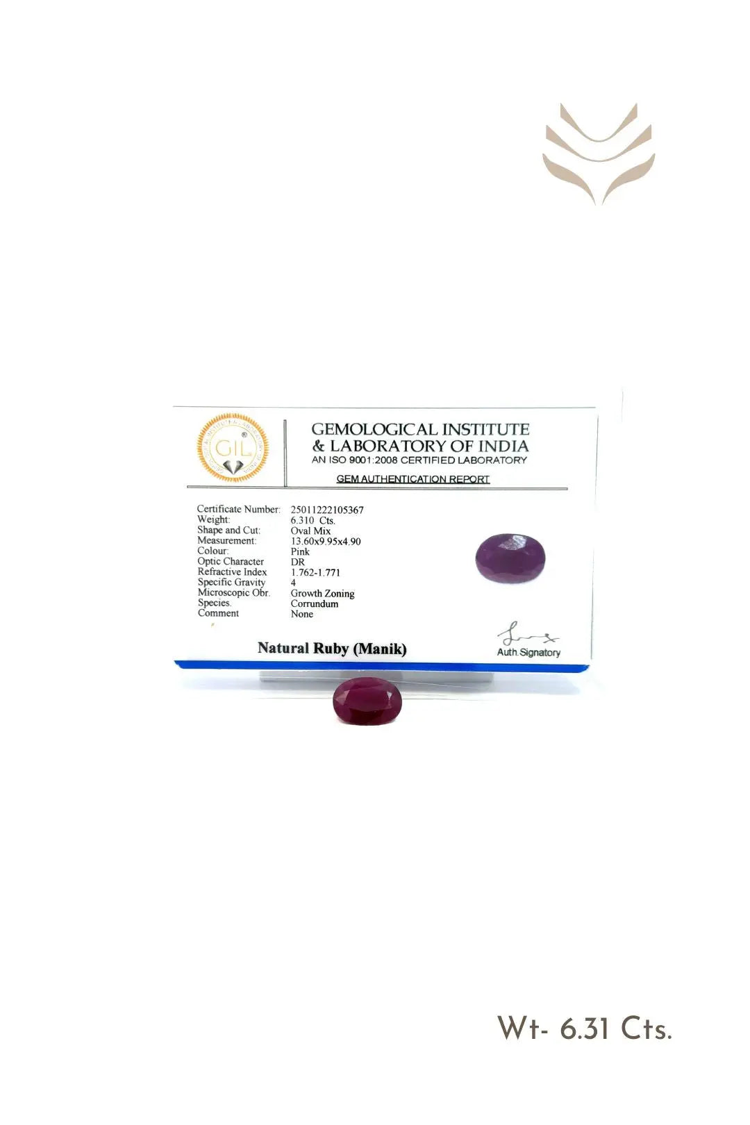 Light-Coded African Ruby -  6.31 Ct 