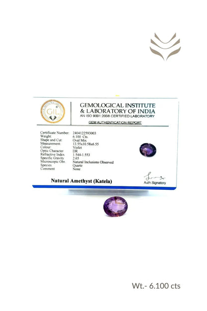 Light-Coded Amethyst - 6.10 Ct 