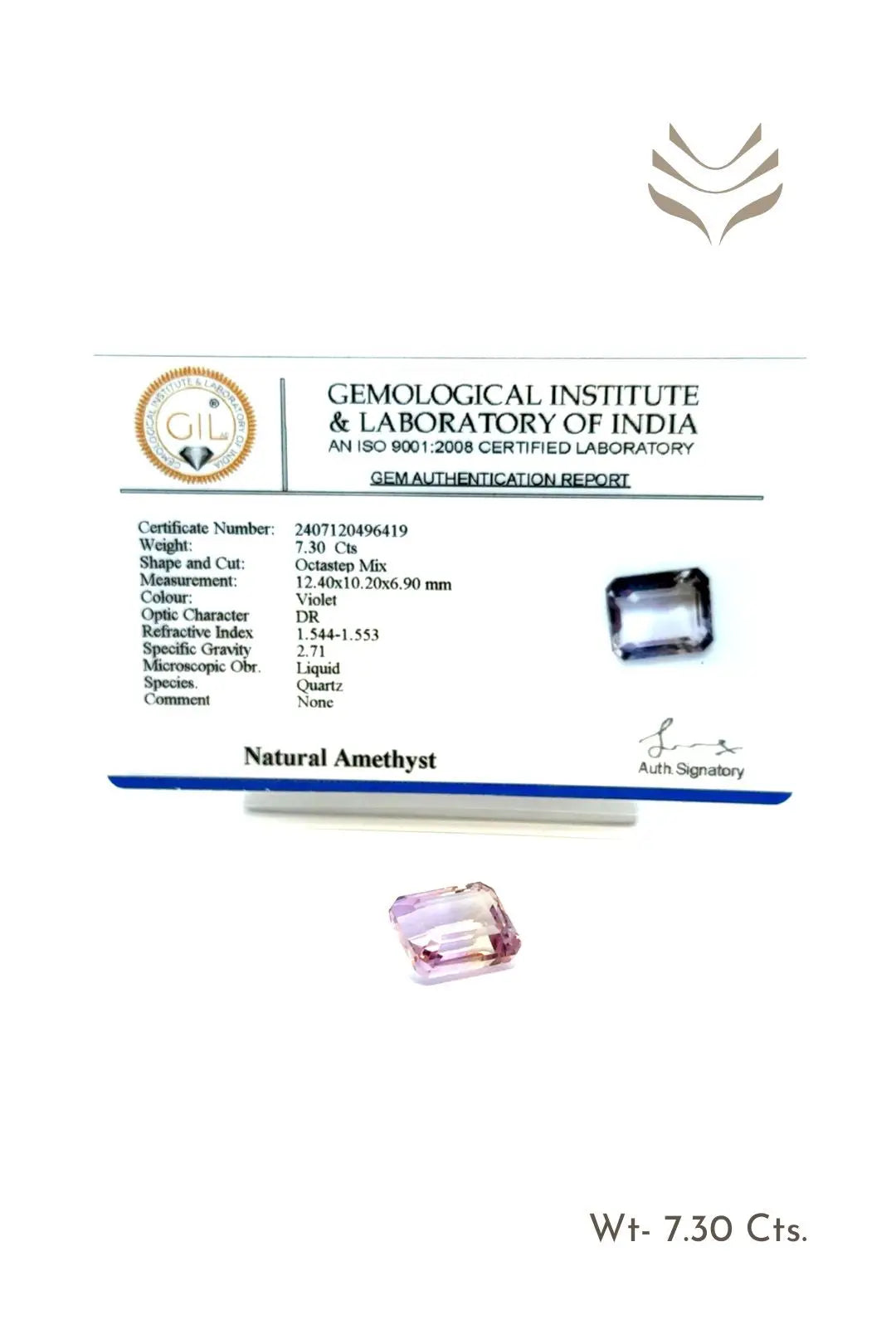 Light-Coded Amethyst - 7.30 Ct 