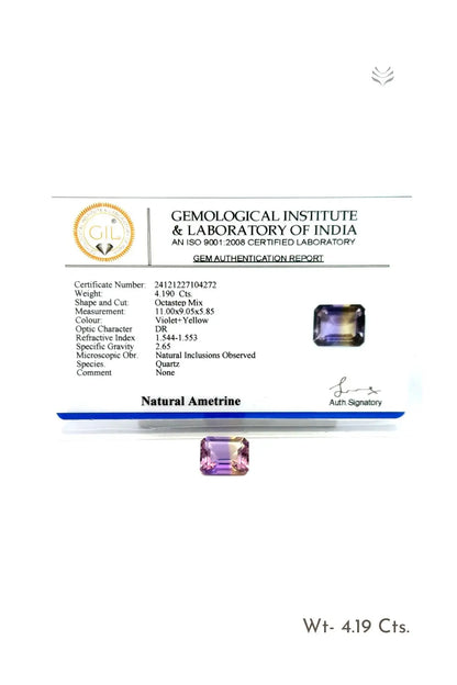 Light-Coded Ametrine - 4.19 Ct 