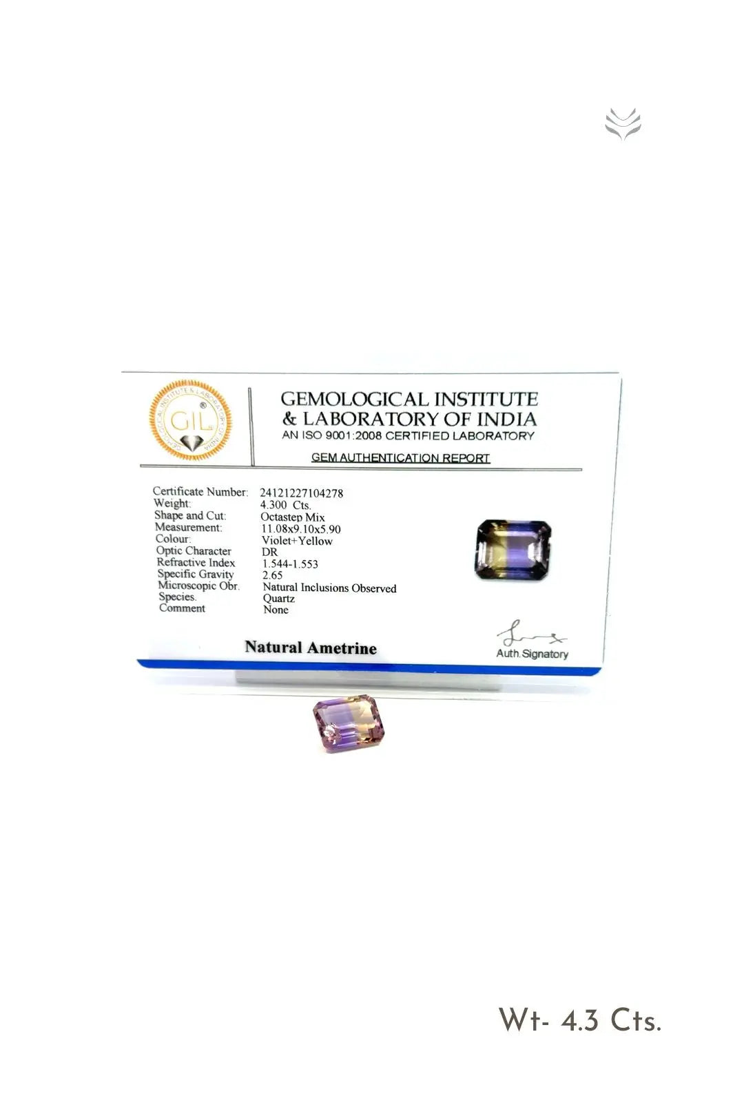 Light-Coded Ametrine - 4.3 Ct 