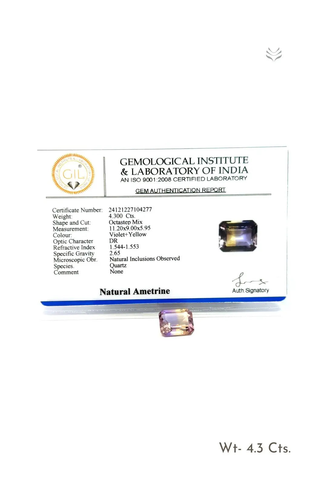 Light-Coded Ametrine - 4.3 Ct 