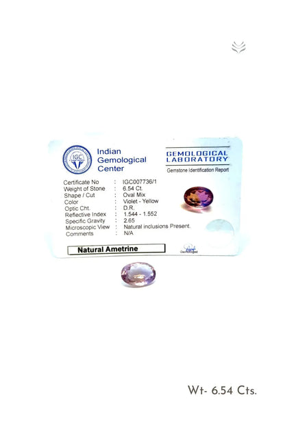 Light-Coded Ametrine - 6.54 Ct 