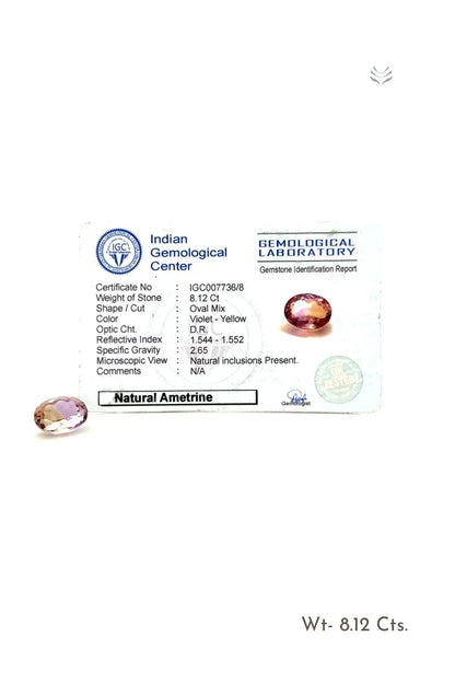 Light-Coded Ametrine - 8.12 Ct 