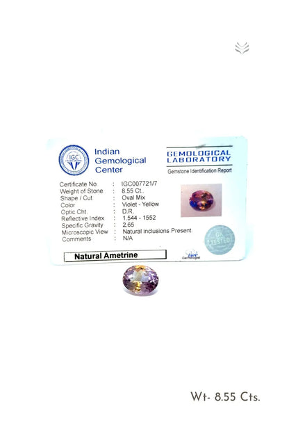 Light-Coded Ametrine - 8.55 Ct 