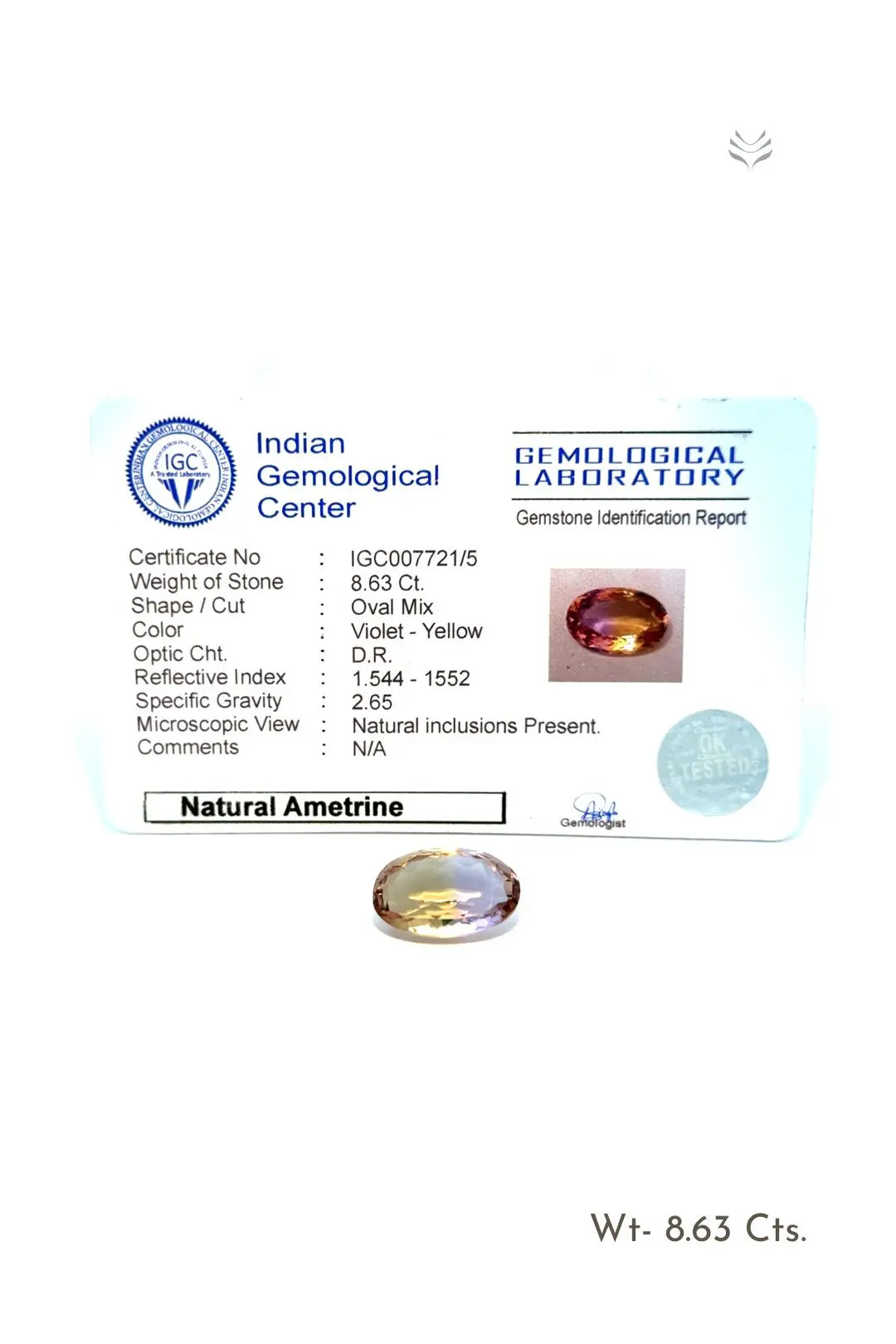 Light-Coded Ametrine - 8.63 Ct 