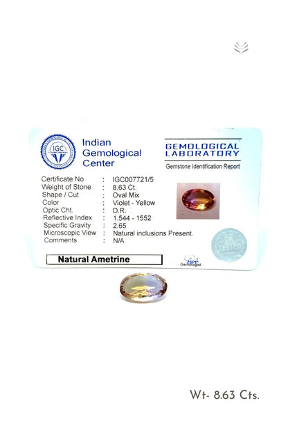 Light-Coded Ametrine - 8.63 Ct 