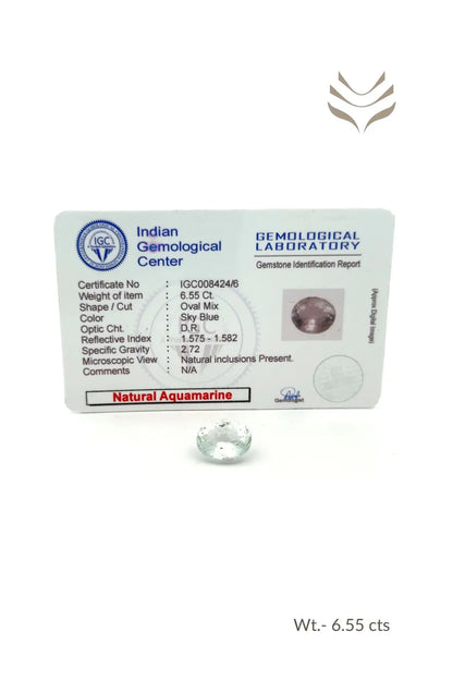 Light-Coded Aquamarine - 6.55 Ct 