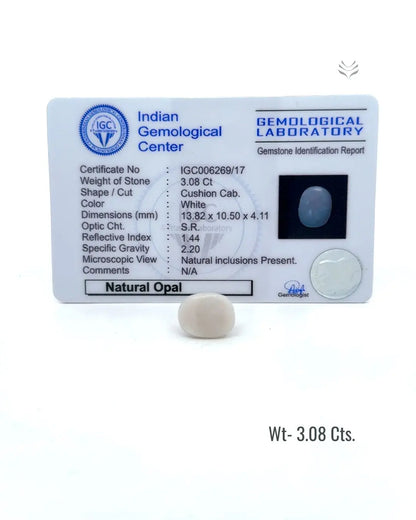 Light-Coded Australian White Opal -  3.08 Ct 