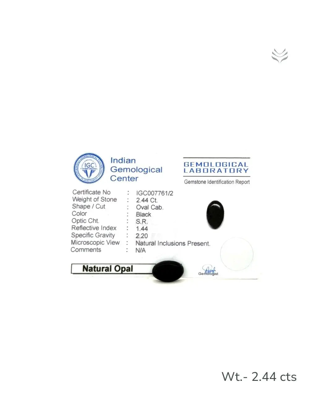 Light-Coded Black Opal - 2.44 Ct 