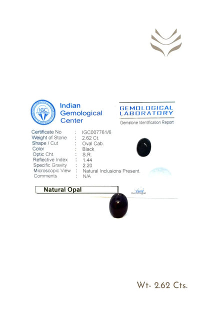 Light-Coded Black Opal - 2.62 Ct 