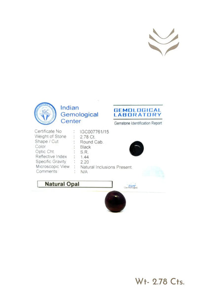 Light-Coded Black Opal - 2.78 Ct 