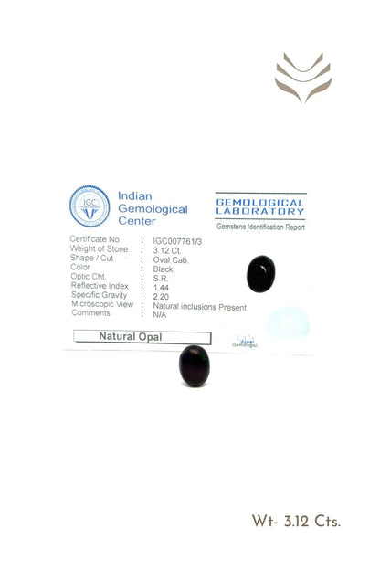 Light-Coded Black Opal - 3.12 Ct 