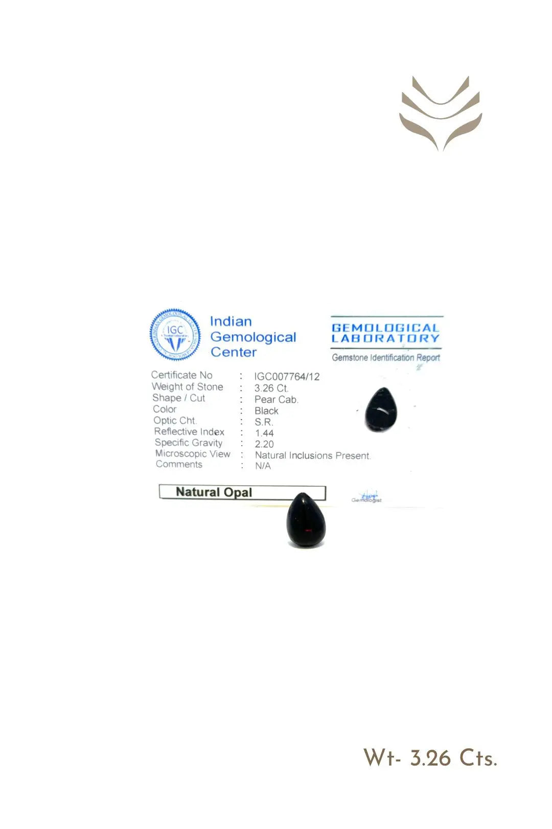 Light-Coded Black Opal - 3.26 Ct 