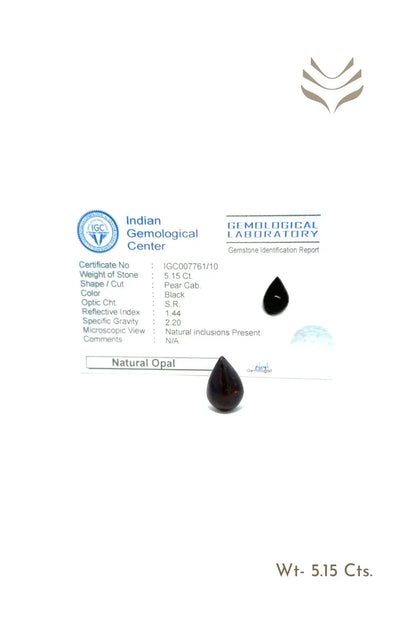 Light-Coded Black Opal - 5.15 Ct 