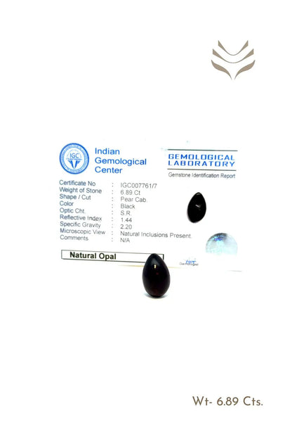 Light-Coded Black Opal - 6.89 Ct 