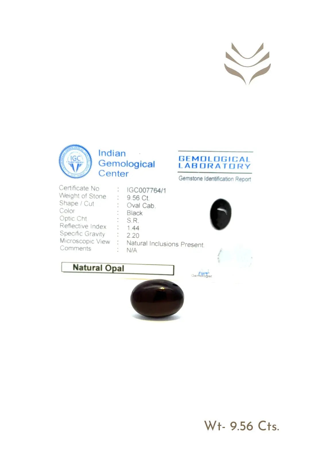Light-Coded Black Opal - 9.56 Ct 