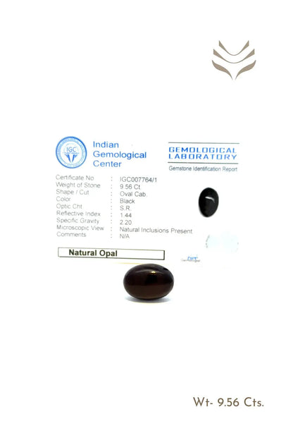 Light-Coded Black Opal - 9.56 Ct 