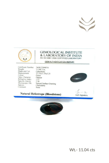 Light-Coded Bloodstone - 11.04 Ct 