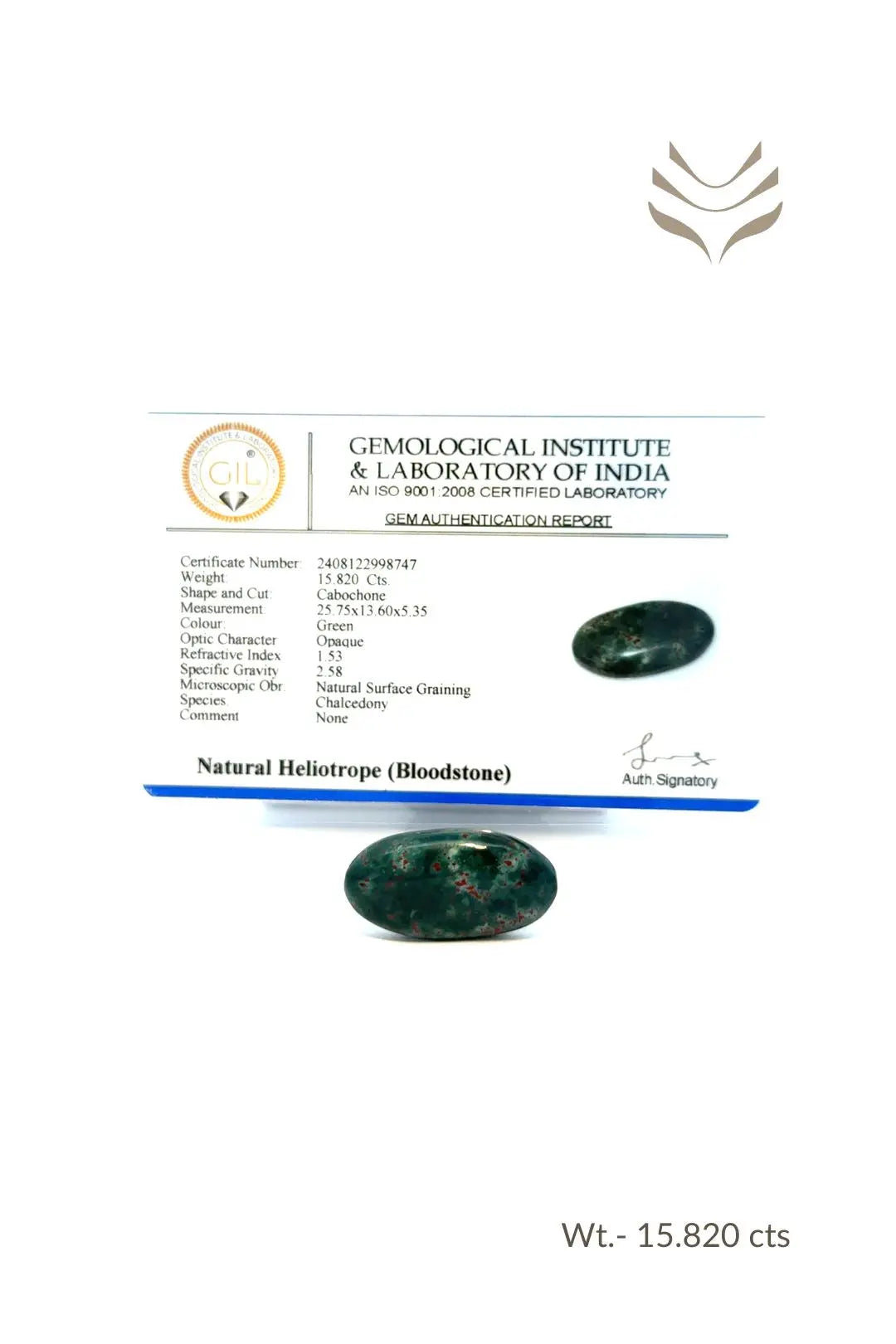 Light-Coded Bloodstone - 15.82 Ct 