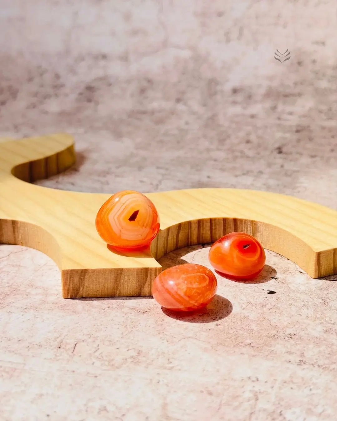 Light-Coded Carnelian Tumbles 