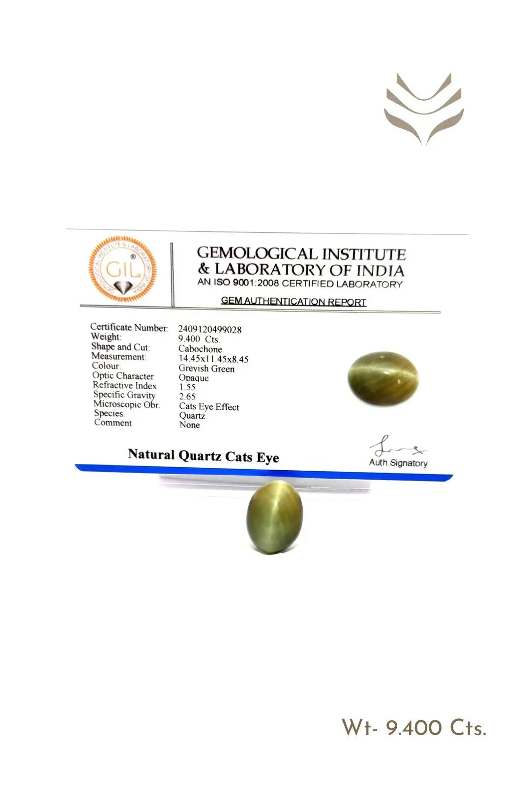 Light-Coded Cats Eye - 9.40 Ct 