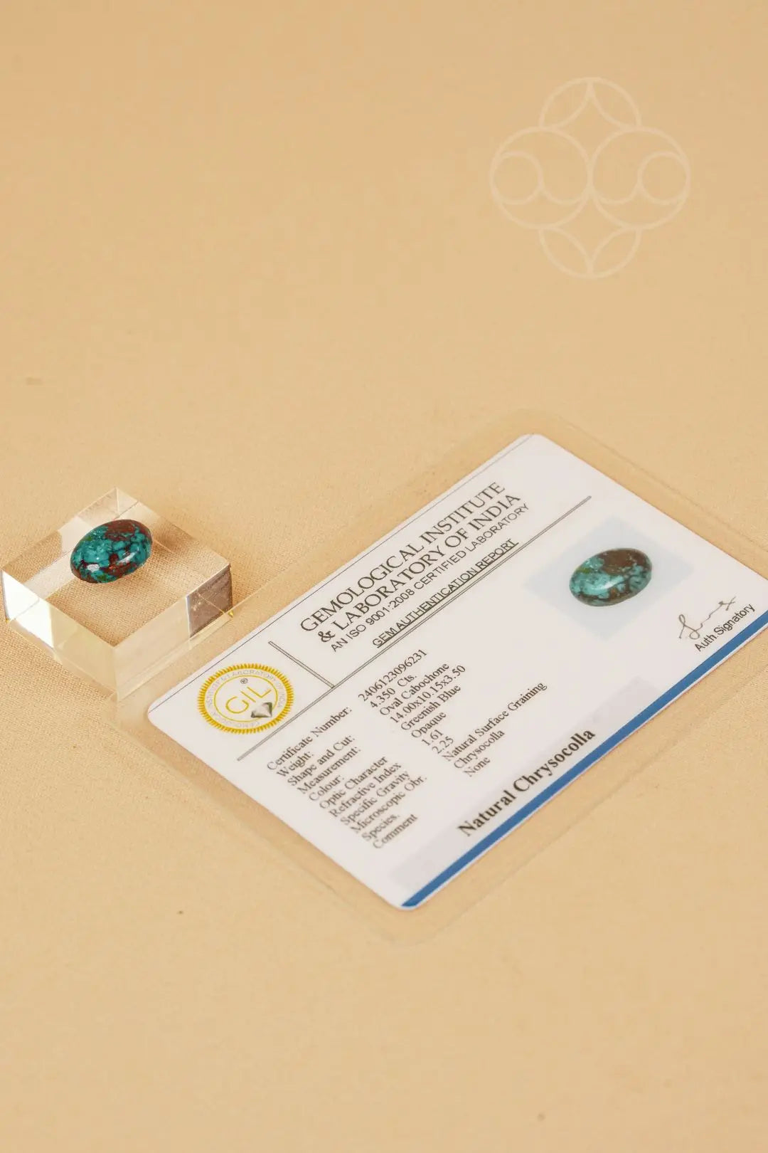 Light-Coded Chrysocolla - 4.35 Ct 