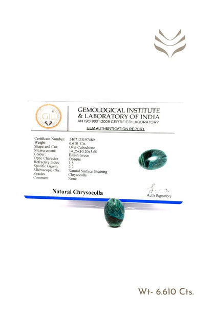 Light-Coded Chrysocolla - 6.61 Ct 
