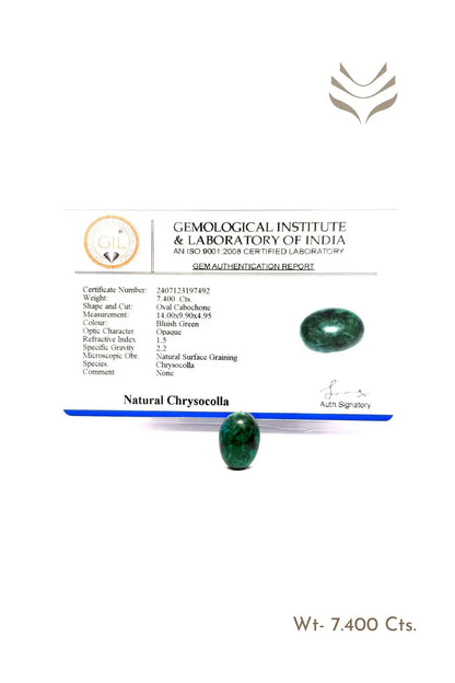 Light-Coded Chrysocolla - 7.40 Ct 