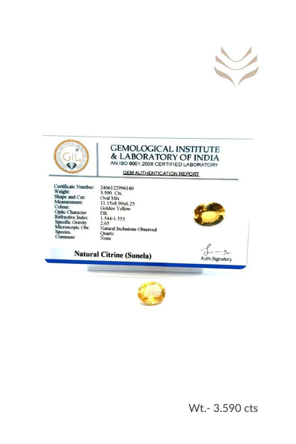 Light-Coded Citrine - 3.59 Ct 